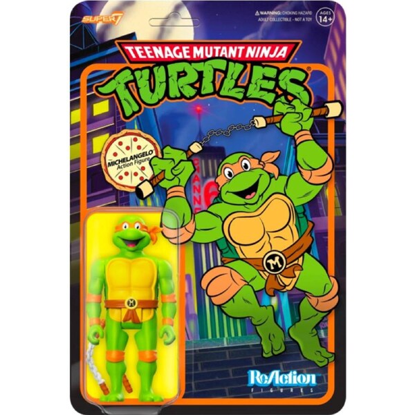 Teenage Mutant Ninja Turtles (1987) - Michelangelo (Toon) ReAction 3.75" Action Figure