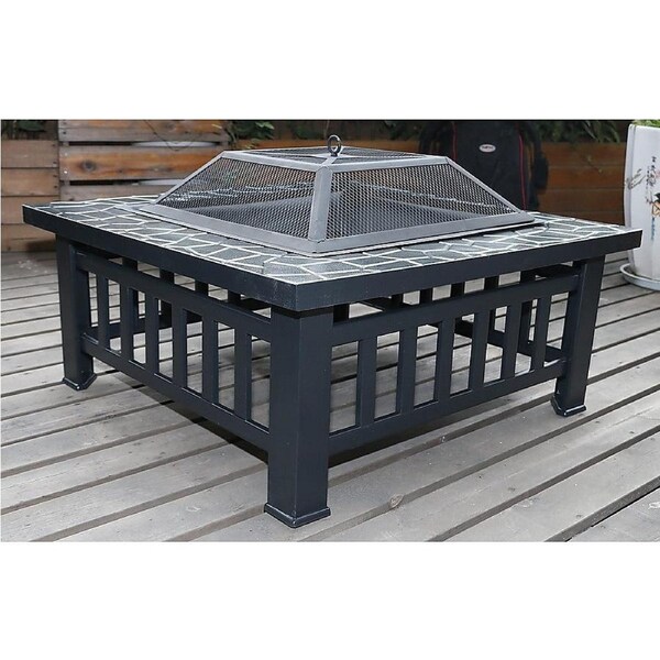 18" Square Metal Fire Pit Outdoor Heater