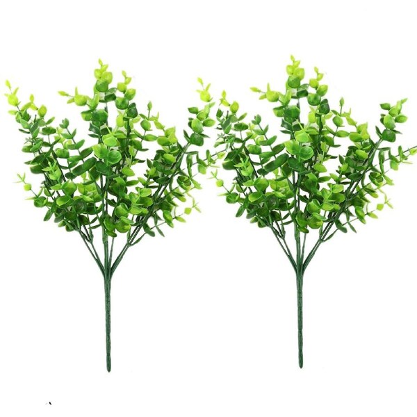 2 Pack Fake Plants Faux Artificial Eucalyptus Plants Home Garden Window Office Wedding Decoration