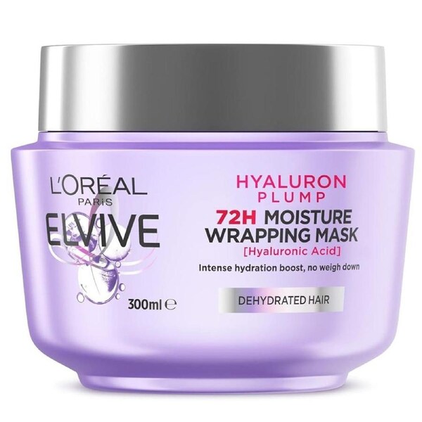 L'Oreal Paris, Hair Mask, Moisturising & Plumping, Elvive Hyaluron Plump Moisture Mask, 300ml