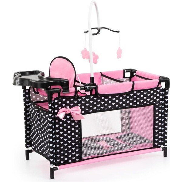 Bayer Multi Bed Doll Cot & Integrated High Chair Play Accesories Kids Toy 3+