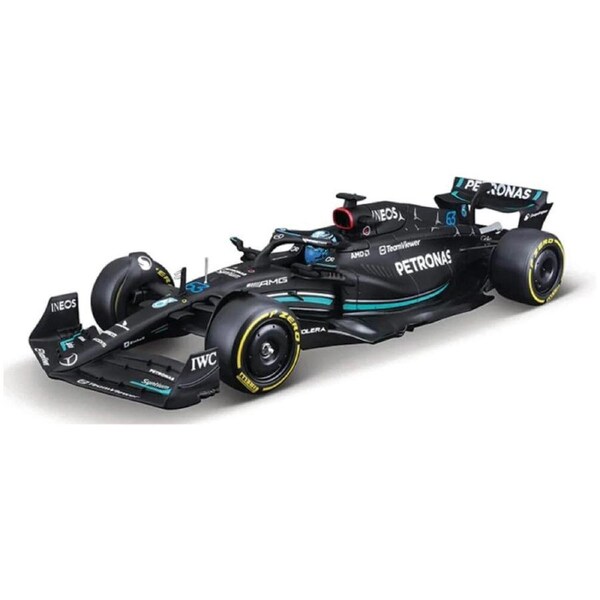 Bburago 1:24 2023 Formula 1 Mercedes W 14 No.63 Russell Case Diecast Model 14+