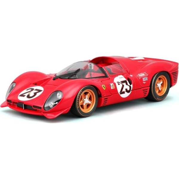 Bburago 1:24 1967 Ferrari 330 P4 196 Daytona Diecast Red Model Sports Car 3+