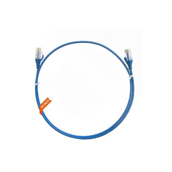 50Pcs Cat 6 Ultra Thin Lszh Ethernet Network Cable Blue