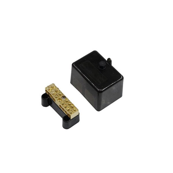 Neutral Link 100A 500V 7 Hole Black