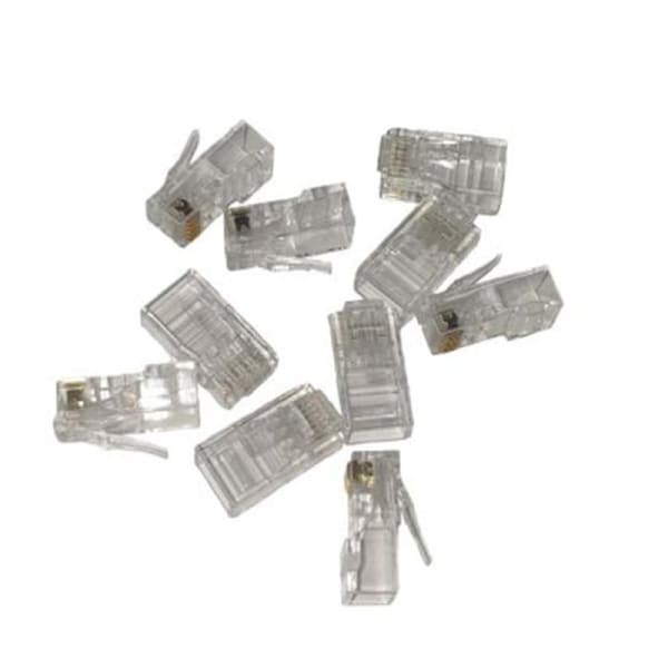 10Pcs Cat 6 8 Position Rj45 One Piece Modular Crimp Plug