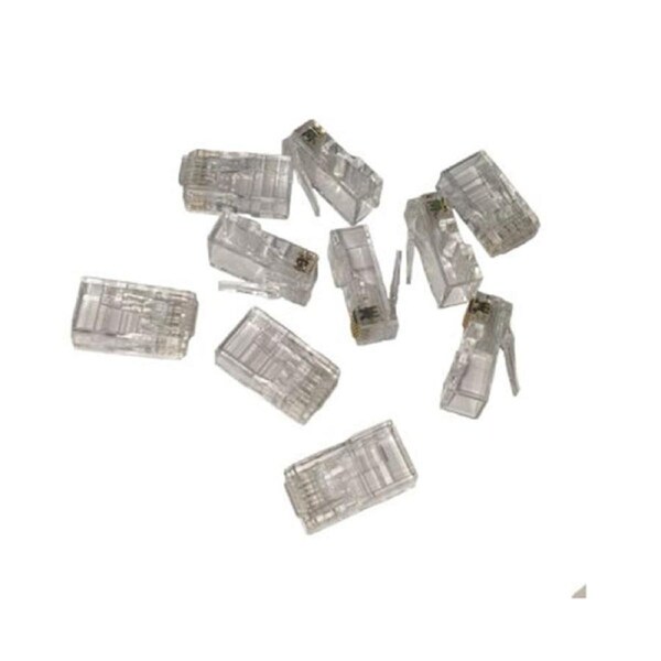 10Pcs Cat6 8 Position Rj45 One Piece Modular Crimp Plug Solid
