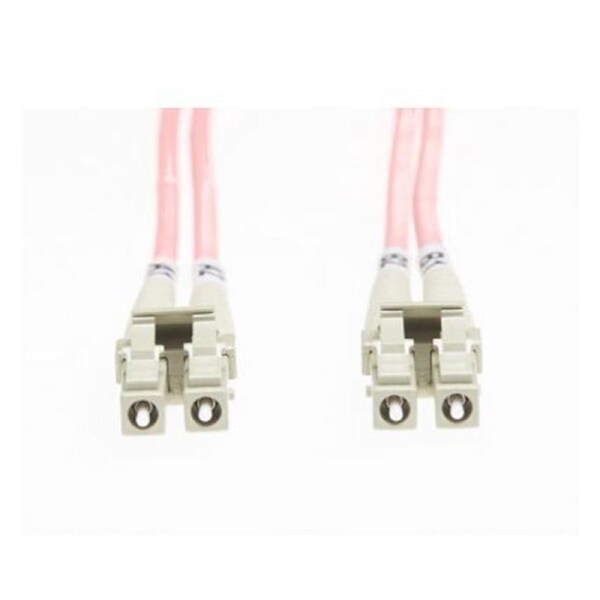 2M Lc Lc Om4 Multimode Fibre Optic Cable Salmon Pink