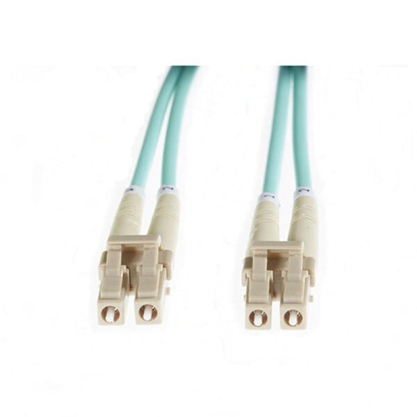 50M Lc Lc Om4 Multimode Fibre Optic Patch Cable Aqua