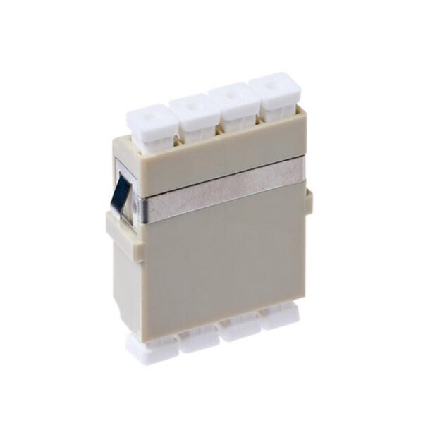 Lc Om1 Multimode Through Coupler Flangeless Quad Ceramic Sleeve Beige