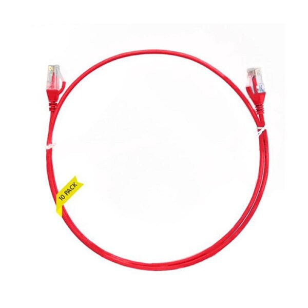 1M Cat 6 Ultra Thin Lszh Pack Of 10 Ethernet Network Cable Red