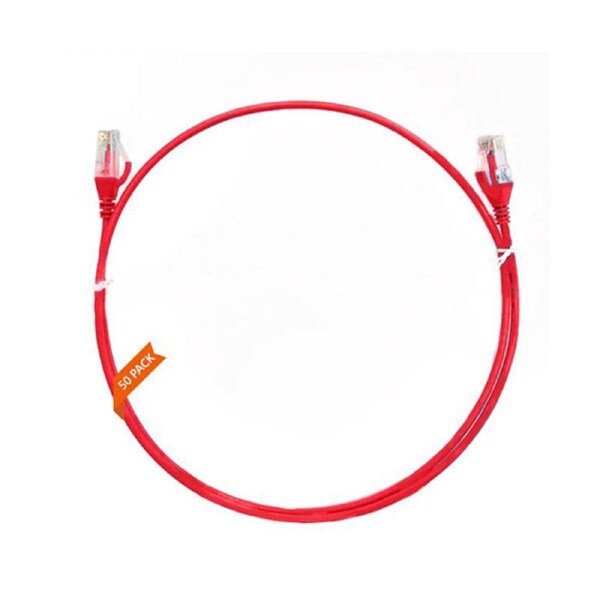 1M Cat 6 Ultra Thin Lszh Pack Of 50 Ethernet Network Cable Red