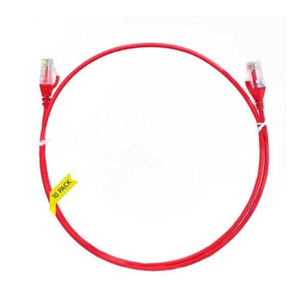 2M Cat 6 Ultra Thin Lszh Pack Of 10 Ethernet Network Cable Red