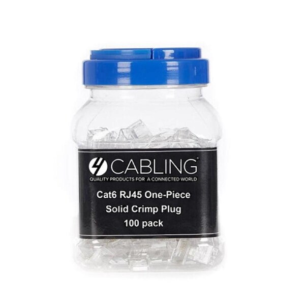 Cat 6 8 Position Rj45 One Piece Modular Crimp Plug Solid 100 Pack