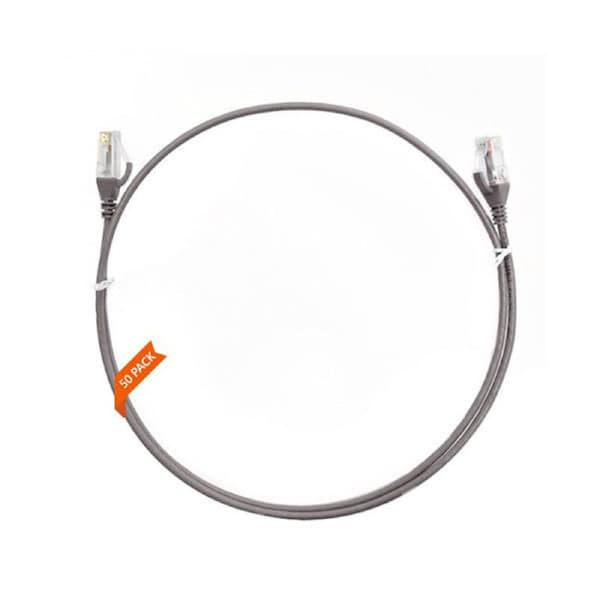 Pack Of 50 Cat 6 Ultra Thin Lszh Ethernet Grey Network Cable