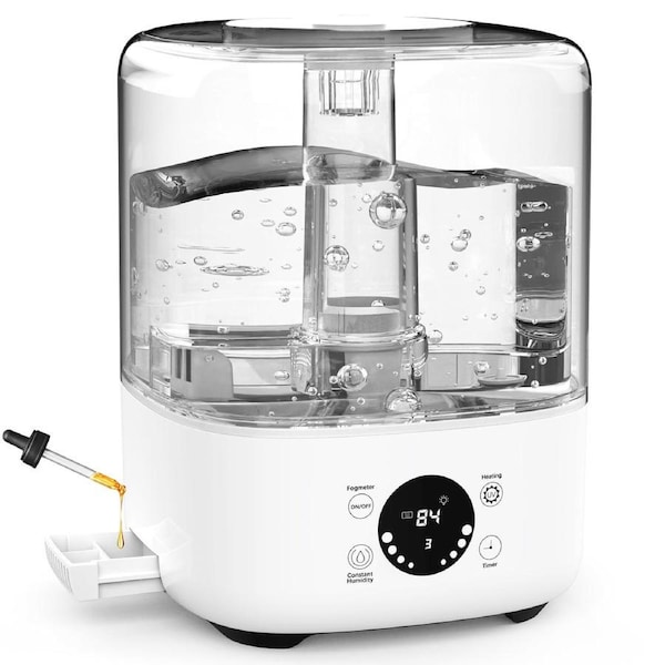 Yopower 5L Humidifier Cool & Warm Mist Humidifier with Humidity Adjustment, UV Sterilizing Fragrance Diffusing