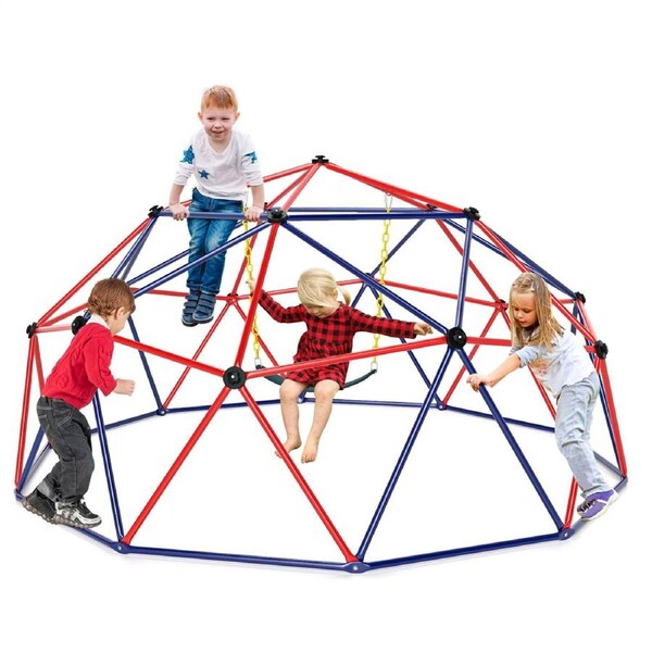 Babyjoy Climb Playset Kids Climbing Dome Set w/Swing Children Indoor & Outdoor Play Equipment 363kg Weight Capacity