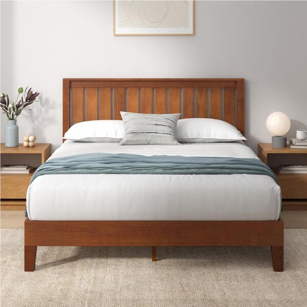 Zinus Bed Frame Queen Double King Size Deluxe Solid Bed Frame Wood Queen