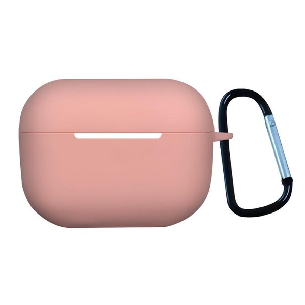 For AirPods Pro 2nd Gen Case, Protective Silicone Cover, Snap Hook, Pink
