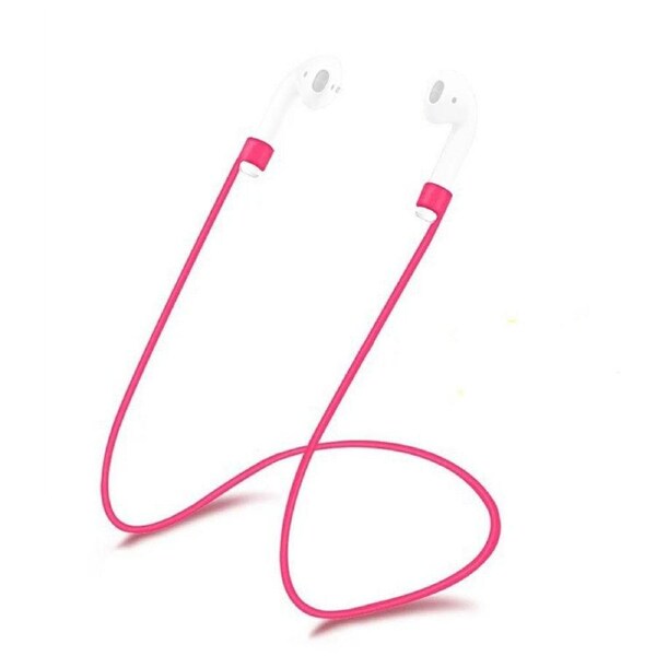 For AirPods 2nd Gen Neck Strap, Anti-Lost 60-cm Silicone Cable Line, Magenta