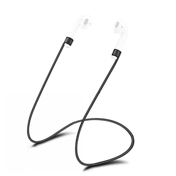 For AirPods 1st Gen Neck Strap, Anti-Lost 60-cm Silicone Cable Line, Black