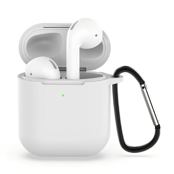 For AirPods 2nd Gen Case, Silicone Protective Cover, Snap Hook, Transparent