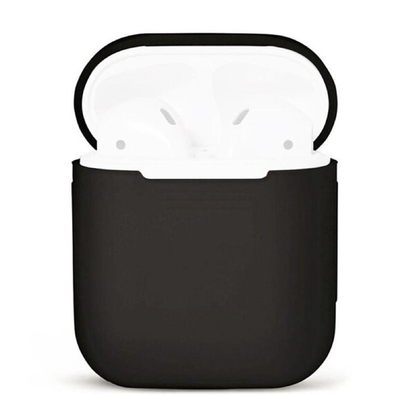 For AirPods 2nd Gen Case, Silicone Protective Cover, Black