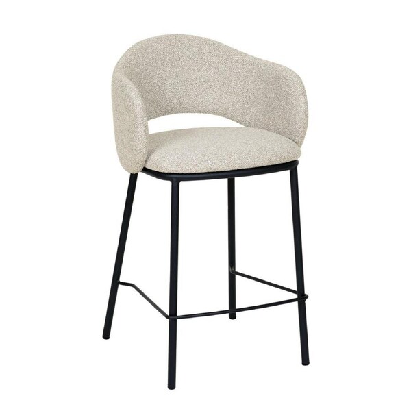 Set of 2 - Mani 65cm Black Bar Stool - Clay Grey