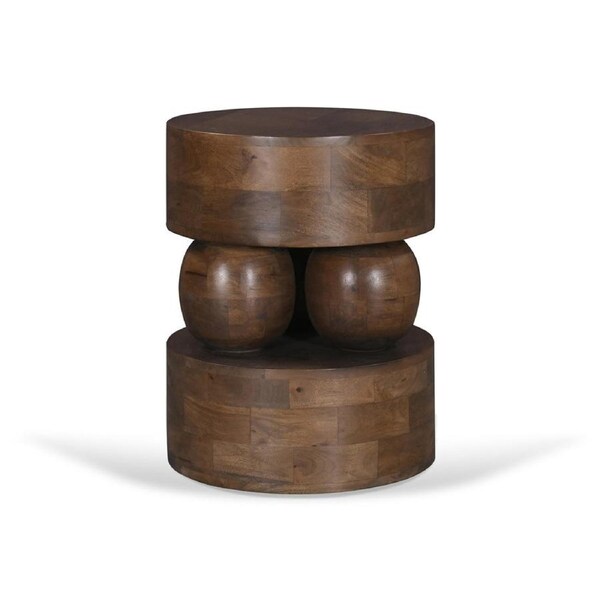 Metody 40cm Round Side Table - Walnut