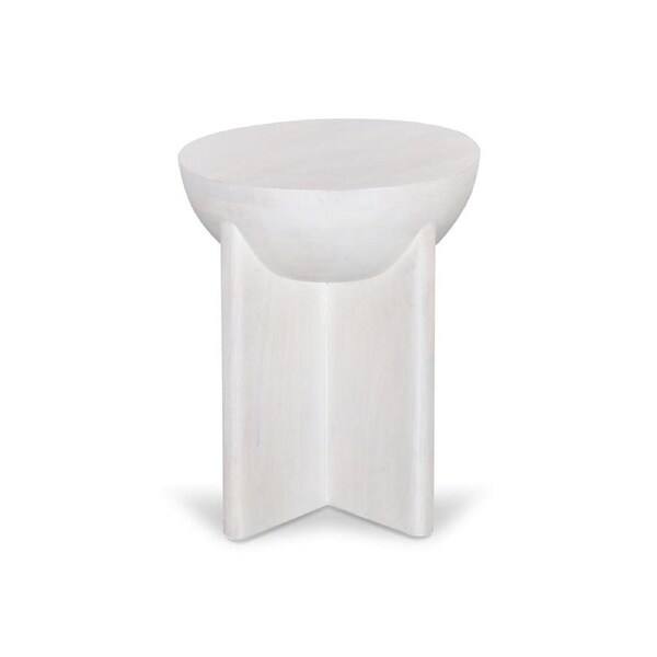Savio 40cm Round Side Table - Cafe White