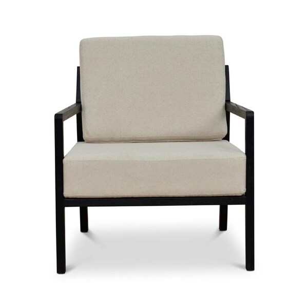 Trenton Black Elm Armchair - Light Beige