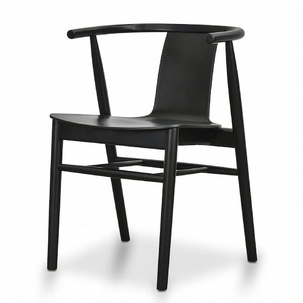 Set of 2 - Dean Wooden Dining Chair - Full Black