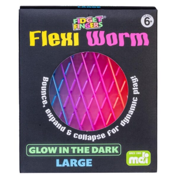 Fidget Fingers Flexi Worm Large Glow-in-the-Dark Fidget Toy (Designs may vary)