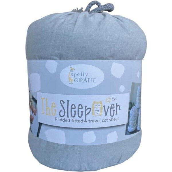 Spotty Giraffe The SleepOver Portable Lightweight Cot Travel Sheet Cool Grey