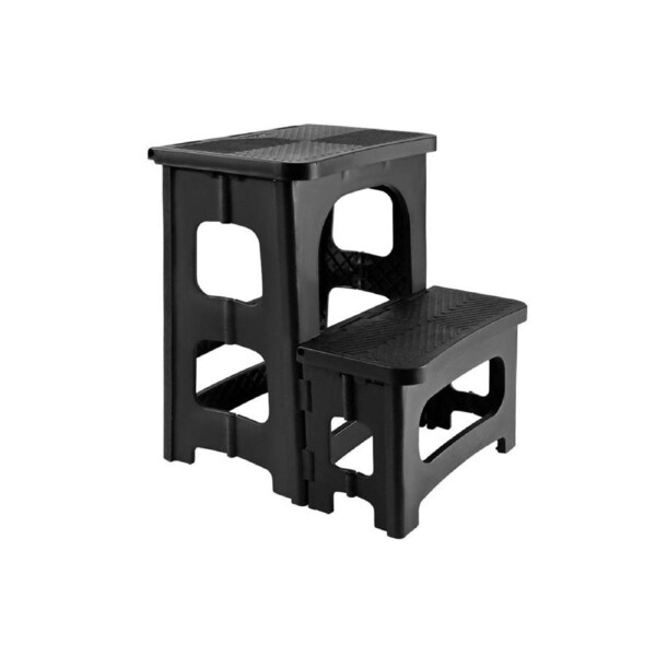 Multipurpose Portable Folding 2 Step Stool Non-Slip PP Collapsible Step Ladder Stool For Office Garage Library Closet Bathroom Kitchen Household Car RV