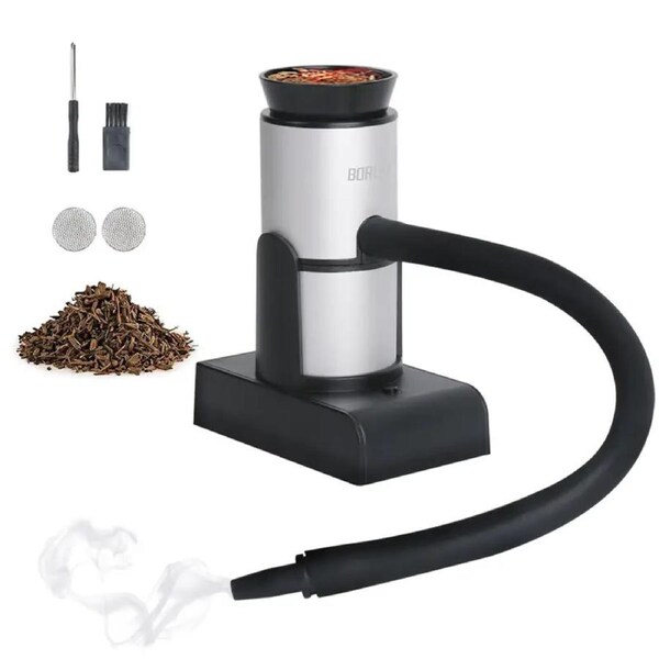 BORUiT SILVER Portable Food cold Smoker Infuser generator - High-Tech Molecular Gastronomy - Effortless Cold Smoke Generator for Premium Meat Flavors - Versatile BBQ & Cocktail Companion
