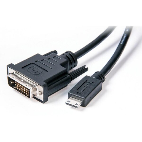 Connect Cable Male Mini HDMI to DVI 1m Cable Connector Converter For PC Black
