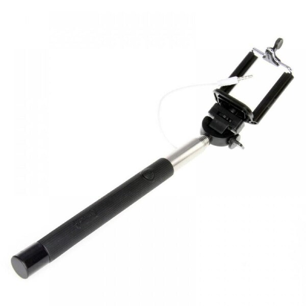 Laser-Co Universal Phone Selfie Stick w/Control Cable Extendable Monopod Black