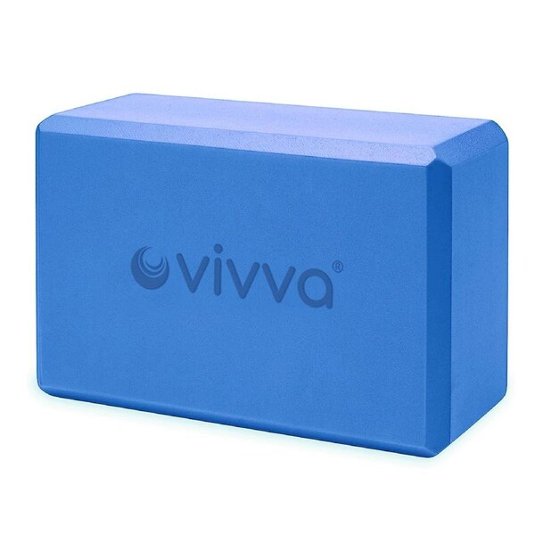 Vivva Yoga Block Brick EVA Foaming Home Exercise Practice Fitness 23.5cmx15cmx10cm 2pcs Set Blue