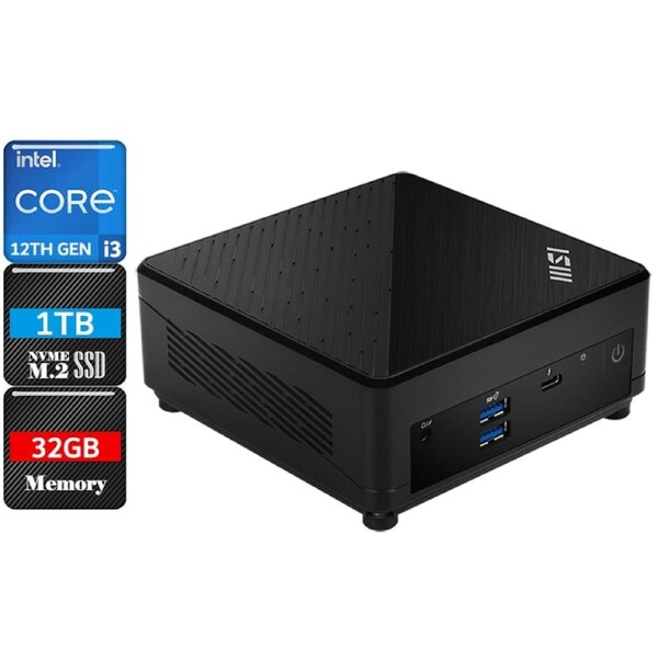 [Cubi-5-12M-202BAU-A6W] MSI Cubi 5 12M Mini PC, i3-1215U, 32GB RAM, 1TB NVMe SSD, Iris Xe Graphics, W11H