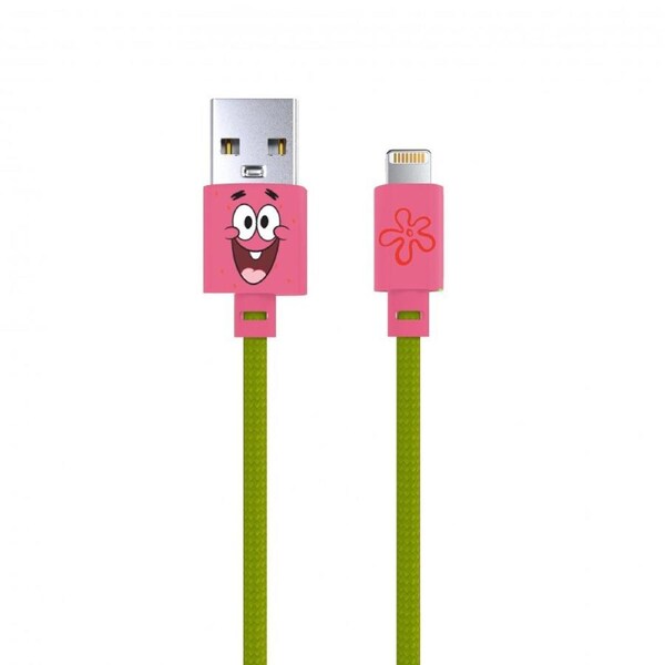 SpongeBob SquarePants Patrick Star USB-A to 8-Pin 1m Cable For iPhone 14 Pink