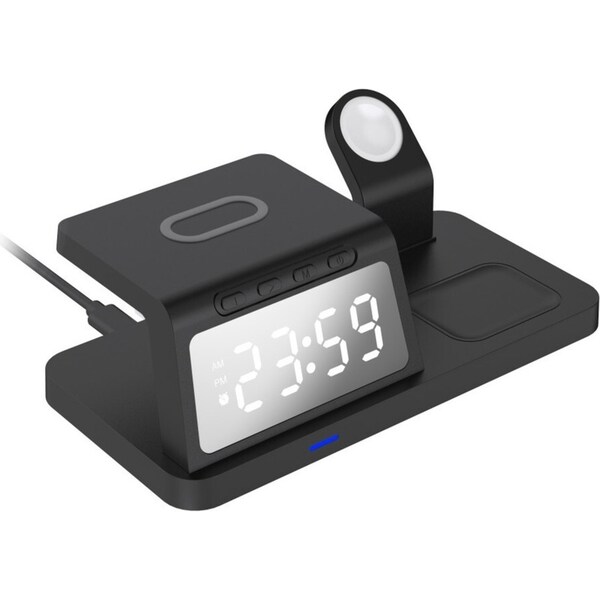 Laser 3in1 Wireless Charging Station/Alarm Clock For Apple Watch/iPhone/AirPods