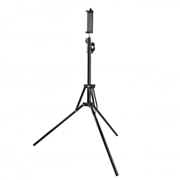 Laser Retractable Tripod w/ Phone/Tablet Holder Stand Black Adjustable 40-180cm