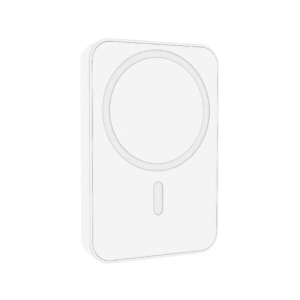 Laser 5000mAh Magnetic Wireless/USB-C Power Bank Charger For Apple/Android White