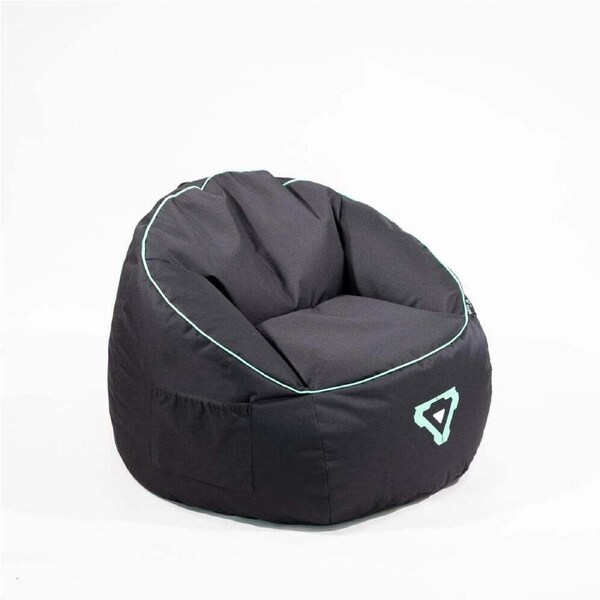 Laser Gaming Fabric Bean Bag Sofa/Chair w/ Headphone Strap & Side Pocket Black