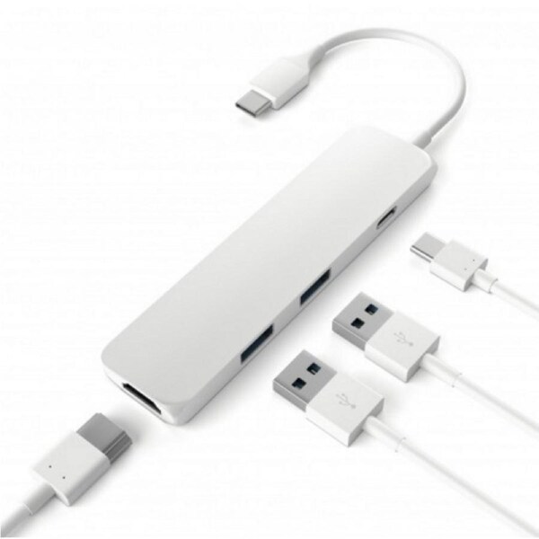 Connect Cable 4-Port Male USB-C to HDMI/USB 3.0 Hub Adapter For Laptop White
