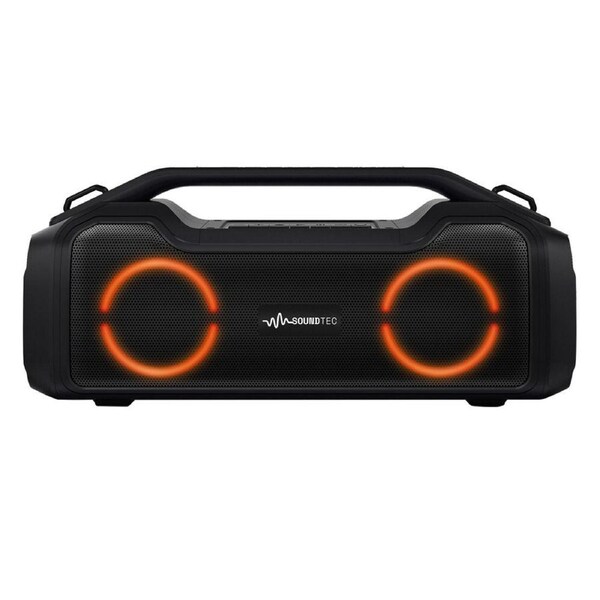 SoundTec 2.0 CH Boombox Portable Wireless Bluetooth Speaker w/ Powerbank Black