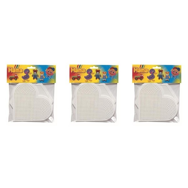 3x 2pc Hama Heart&nbsp;&&nbsp;Hexagonal Pegboard Set For Beads Building Kids Play Toy 5y