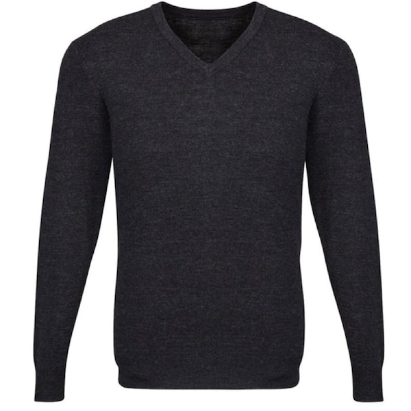 Mens Advatex Varesa Wool Pullover Jumper Cardigan V Neck - Charcoal L