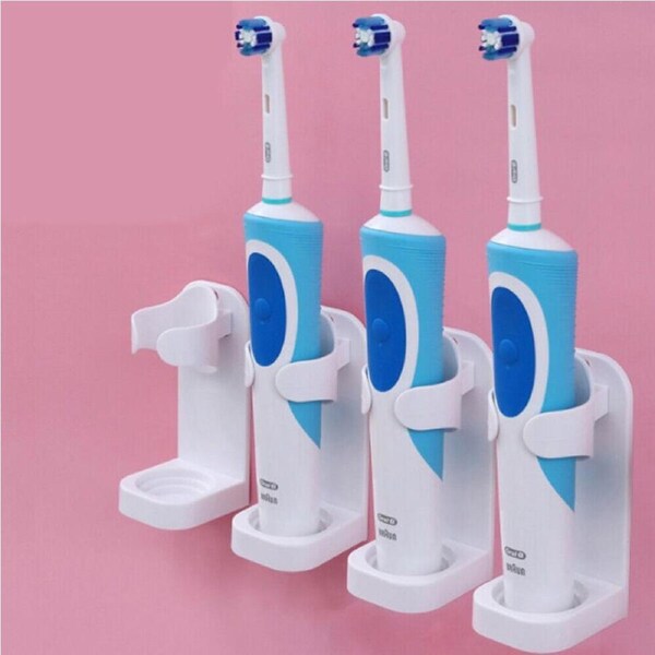 4PCS Electric Toothbrush Holder Wall Mounted Adhesive Tooth Brush Organizer